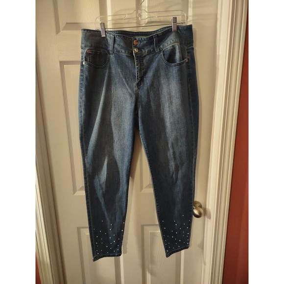 Thalia Sodi Jeans Size 18 Blue Pearl Studs - Picture 2 of 11